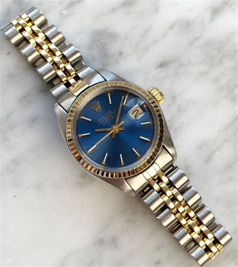 rolex gold silber blau